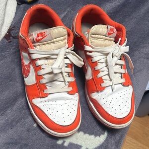 Nike Orange and White Low-Top Sneakers